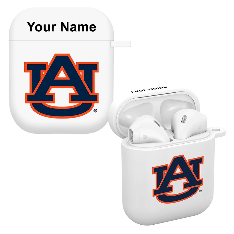 White Auburn Tigers Personalized AirPods Case Cover