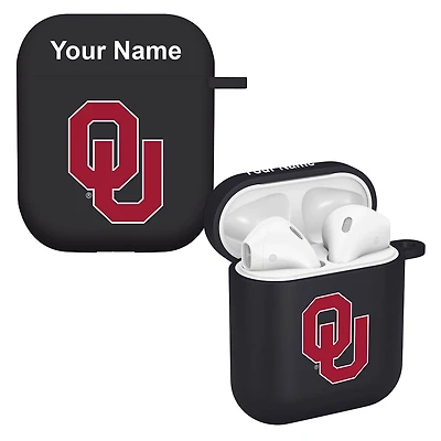 Black Oklahoma Sooners Personalized AirPods Case Cover