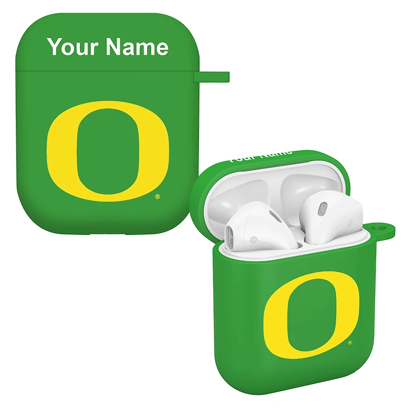 Forest Green Oregon Ducks Personalized AirPods Case Cover