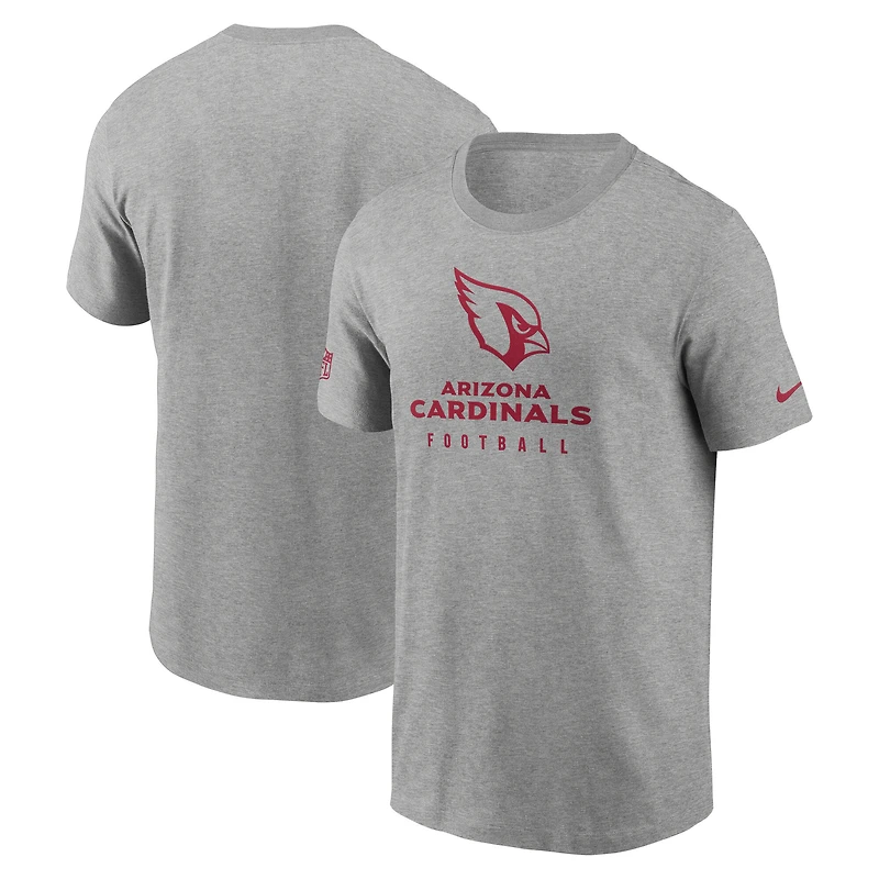 Men's Nike Heather Gray Arizona Cardinals Sideline Performance T-Shirt