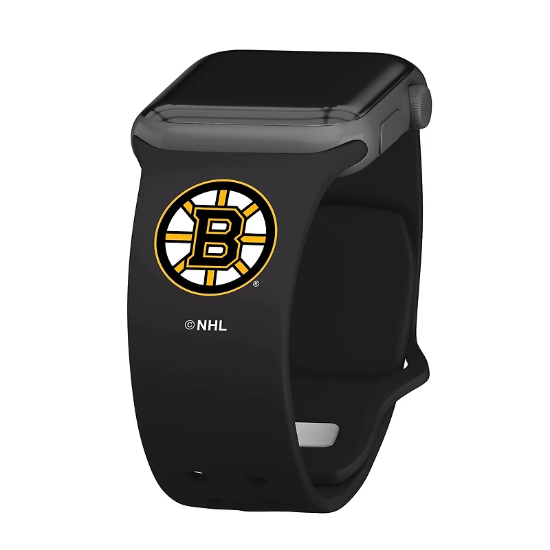Black Boston Bruins Silicone Apple Watch Band