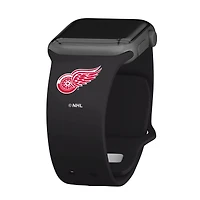 Black Detroit Red Wings Silicone Apple Watch Band