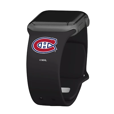 Black Montreal Canadiens Silicone Apple Watch Band