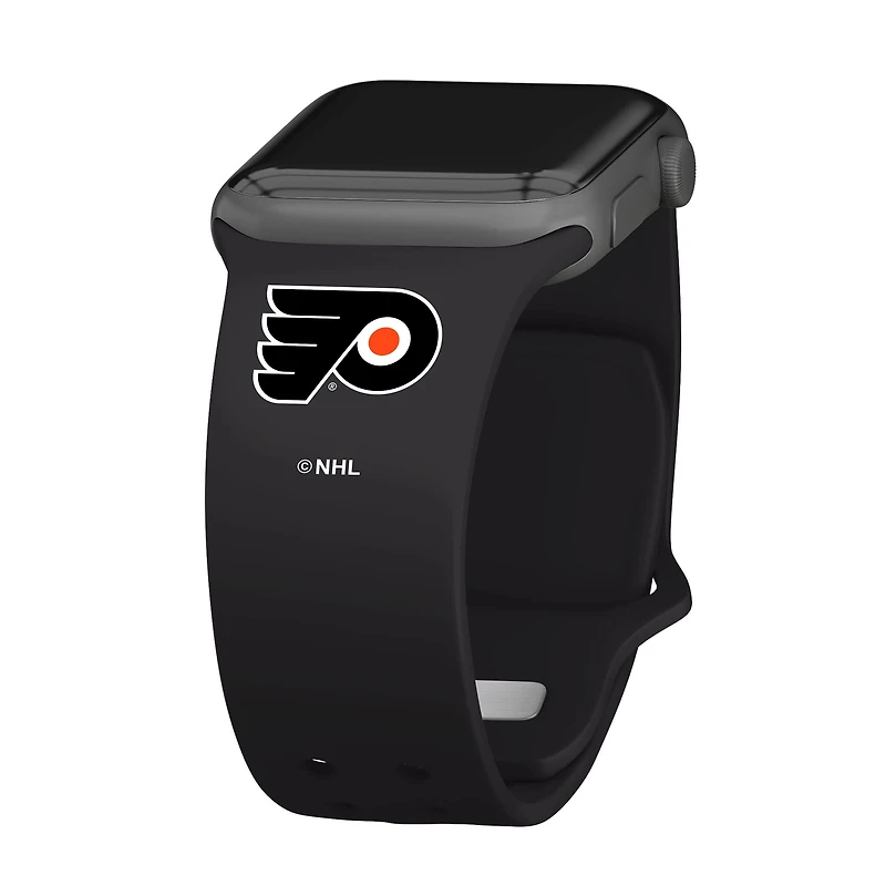 Black Philadelphia Flyers Silicone Apple Watch Band