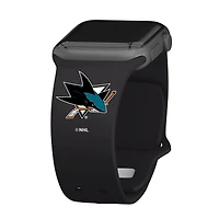 Black San Jose Sharks Silicone Apple Watch Band