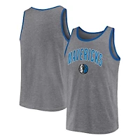 Men's Fanatics Heather Gray Dallas Mavericks Primary Logo Tank Top