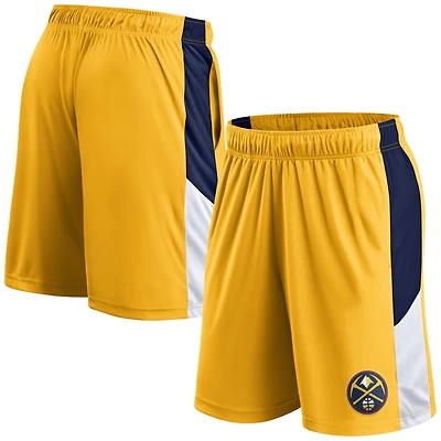 Men's Fanatics  Gold Denver Nuggets Practice Performance Shorts