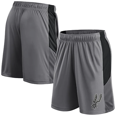 Men's Fanatics Gray San Antonio Spurs Practice Performance Shorts