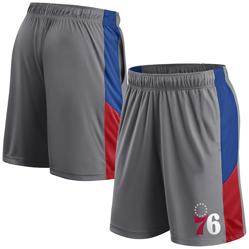 Men's Fanatics  Gray Philadelphia 76ers Practice Performance Shorts