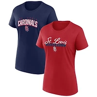 Women's Fanatics Red/Navy St. Louis Cardinals Fan T-Shirt Combo Set