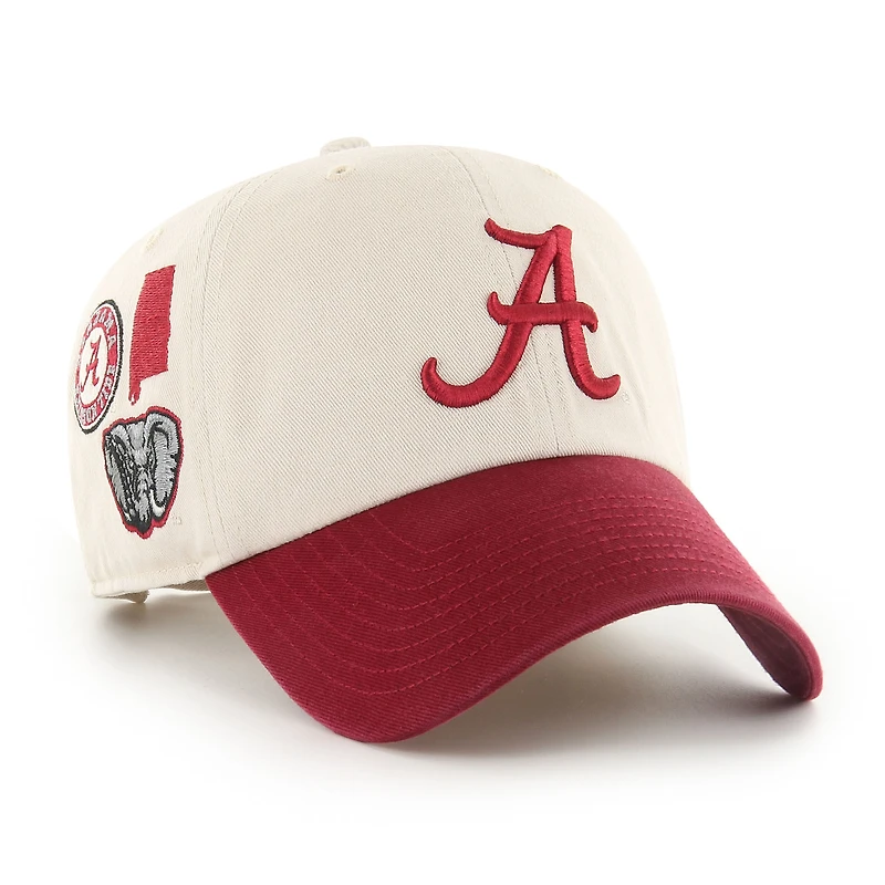 Men's '47 White Alabama Crimson Tide Local Clean Up Adjustable Hat