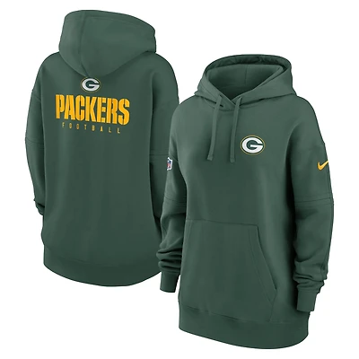 Women's Nike Green Green Bay Packers 2023 Sideline Club Fleece Pullover Hoodie