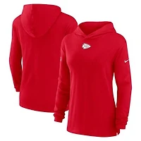 Women's Nike Red Kansas City Chiefs Sideline Performance Long Sleeve Hoodie T-Shirt