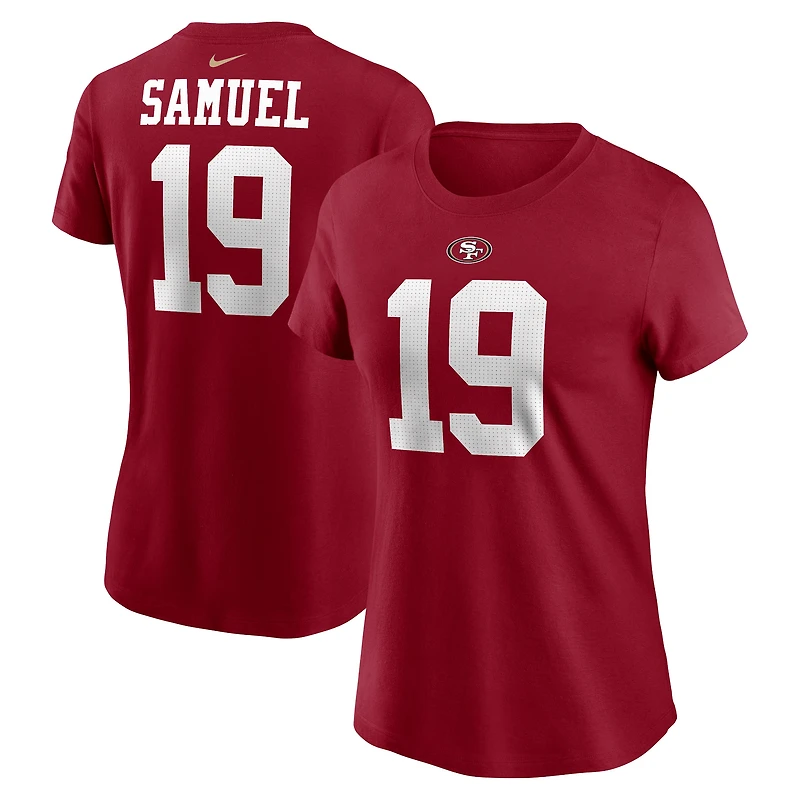 Women's Nike Deebo Samuel Scarlet San Francisco 49ers Player Name & Number T-Shirt