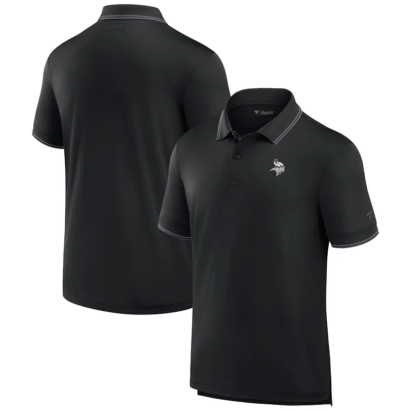 Men's Fanatics Black Minnesota Vikings Front Office Pique Polo