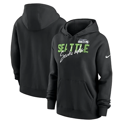 Women's Nike Black Seattle Seahawks Wordmark Club Fleece Hoodie