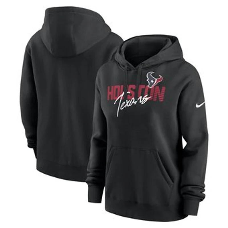Women's Nike Black Houston Texans Wordmark Club Fleece Hoodie