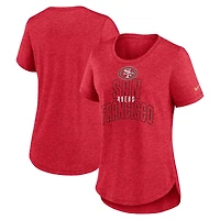 Women's Nike Heather Scarlet San Francisco 49ers Fashion Tri-Blend T-Shirt