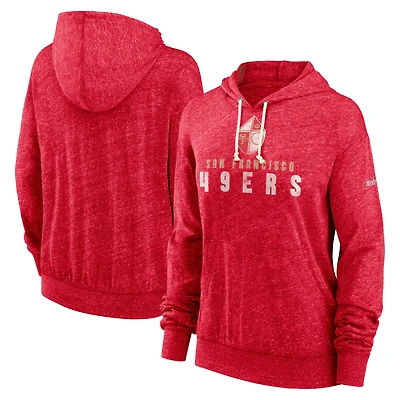 Women's Nike  Scarlet San Francisco 49ers Rewind Gym Vintage Lightweight Pullover Hoodie