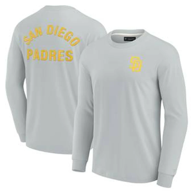 Unisex Fanatics Gray San Diego Padres Elements Super Soft Long Sleeve T-Shirt