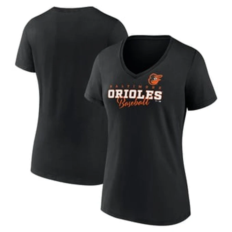 Women's Black Baltimore Orioles Back In Business V-Neck T-Shirt