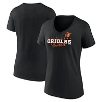 Women's Black Baltimore Orioles Back In Business V-Neck T-Shirt