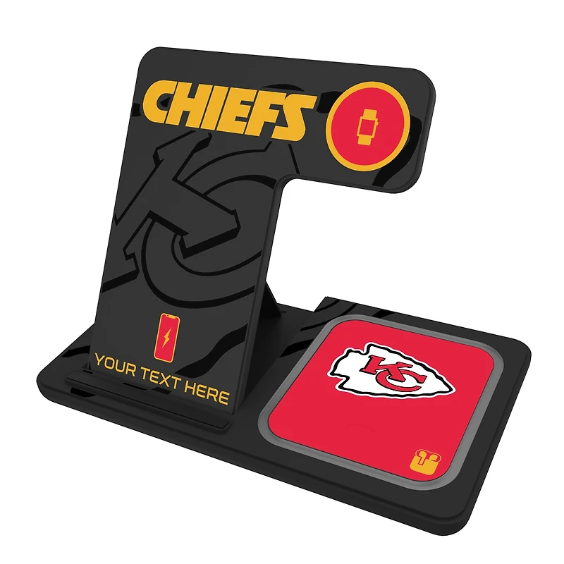 Kansas City Chiefs Personalized 3-in-1 Charging Station