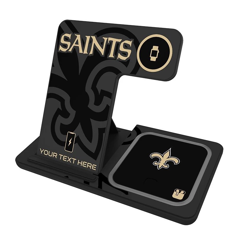 New Orleans Saints Personalized 3-in-1 Charging Station