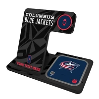 Columbus Blue Jackets Personalized 3-in-1 Charging Station