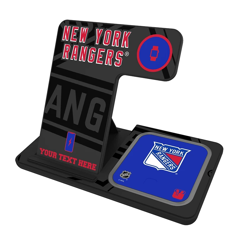 New York Rangers Personalized 3-in-1 Charging Station