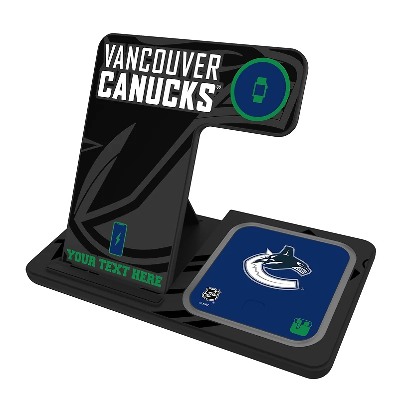 Vancouver Canucks Personalized 3-in-1 Charging Station