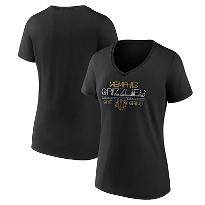 Women's Black Memphis Grizzlies Core Hometown Launch V-Neck T-Shirt