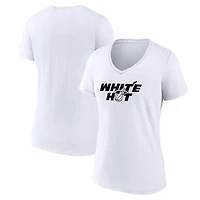 Women's  White Miami Heat Core Hometown Launch V-Neck T-Shirt