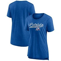 Women's Fanatics Heather Royal New England Patriots Original Play Tri-Blend T-Shirt