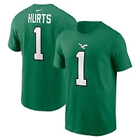 Men's Nike Jalen Hurts Kelly Green Philadelphia Eagles Player Name & Number T-Shirt