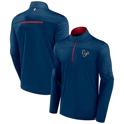 Men's Fanatics Navy Houston Texans Defender Half-Zip Top