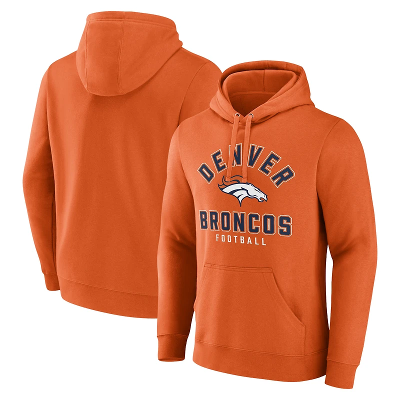 Men's Fanatics Orange Denver Broncos Between the Pylons Pullover Hoodie