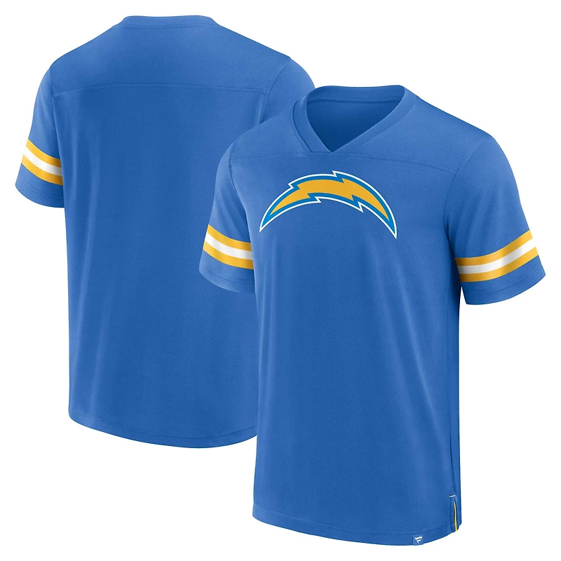 Men's Fanatics Powder Blue Los Angeles Chargers Jersey Tackle V-Neck T-Shirt