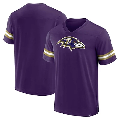 Men's Fanatics  Purple Baltimore Ravens Jersey Tackle V-Neck T-Shirt