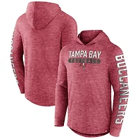Men's Fanatics Heather Red Tampa Bay Buccaneers Pill Stack Long Sleeve Hoodie T-Shirt