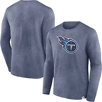 Men's Fanatics  Heather Navy Tennessee Titans Washed Primary Long Sleeve T-Shirt