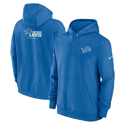 Men's Nike Blue Detroit Lions Sideline Club Fleece Pullover Hoodie