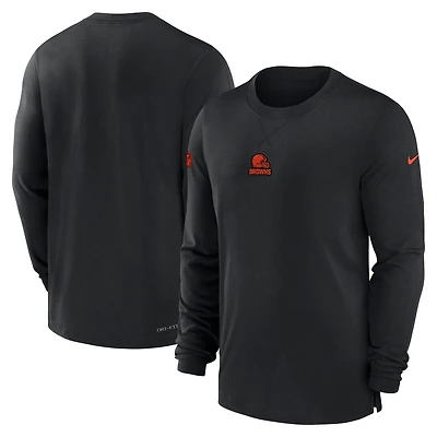 Men's Nike Black Cleveland Browns 2023 Sideline Performance Long Sleeve T-Shirt
