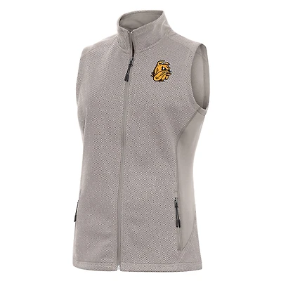Women's Antigua Oatmeal Minnesota Duluth Bulldogs Course Full-Zip Vest