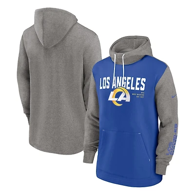 Men's Nike Royal Los Angeles Rams Fashion Color Block Pullover Hoodie