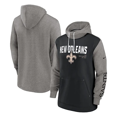Men's Nike Black New Orleans Saints Fashion Color Block Pullover Hoodie