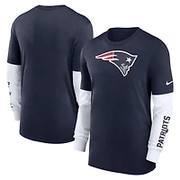 Men's Nike Heather Navy New England Patriots Slub Fashion Long Sleeve T-Shirt