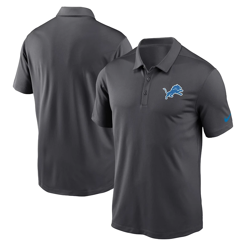 Men's Nike Anthracite Detroit Lions Franchise Logo Performance Polo