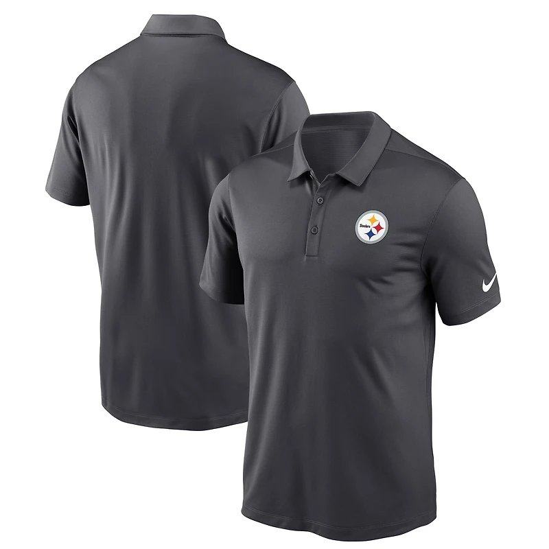 Men's Nike Anthracite Pittsburgh Steelers Franchise Logo Performance Polo