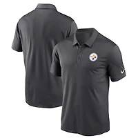Men's Nike Anthracite Pittsburgh Steelers Franchise Logo Performance Polo